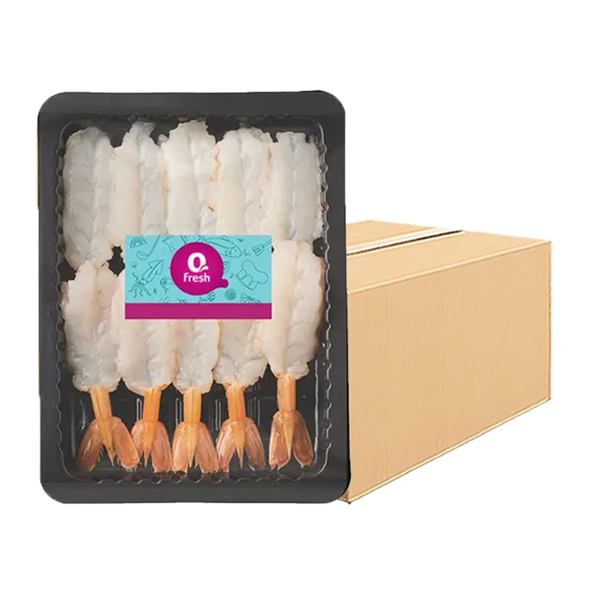 Q FRESH Frozen Suhsi Argen Shrimp 4L 1 Carton (10 pcs/pack) x 20