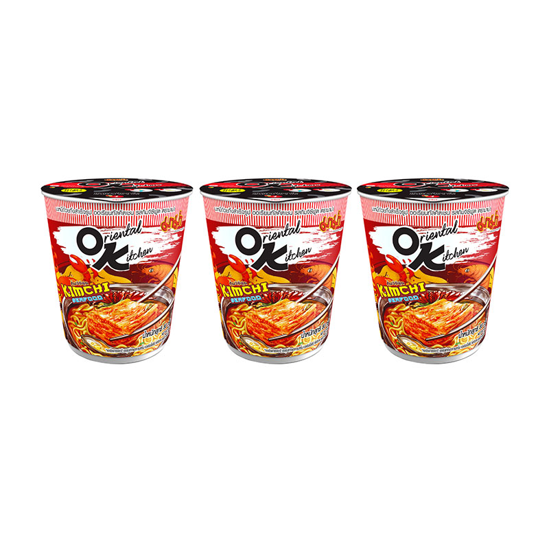 MAMA Oriental Kitchen Instant Cup Noodles Kimchi Seafood 80 g x 3