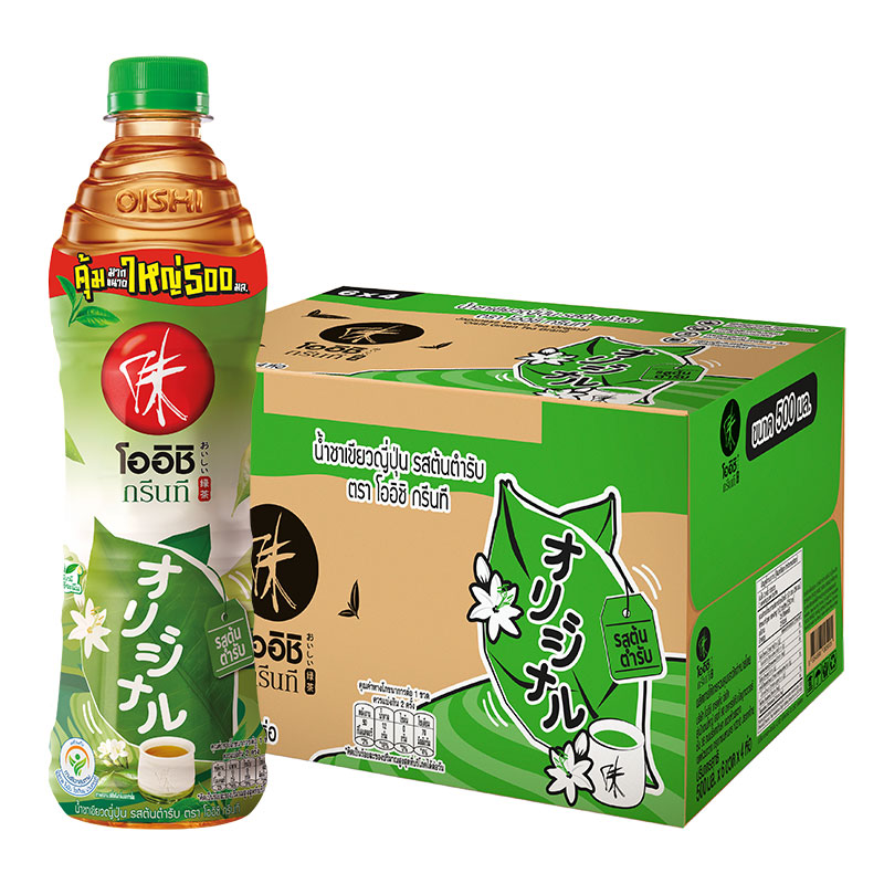 OISHI Green Tea Original 500 ml x 24