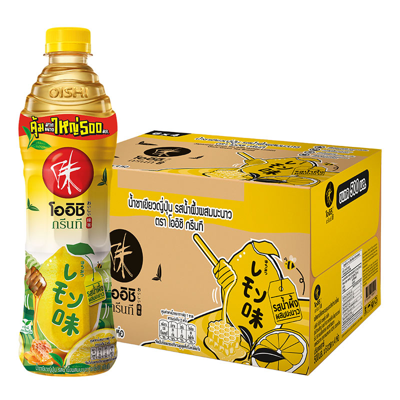 OISHI Green Tea Honey Lemon 500 ml x 24