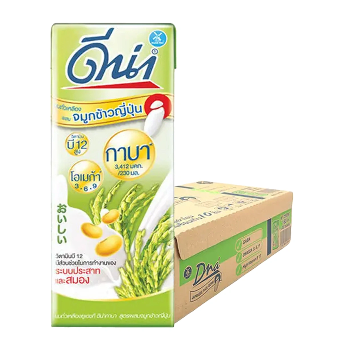 ดีน่า น้ํานมถั่วเหลือง สูตรจมูกข้าวญี่ปุ่น 180 มล. x 48