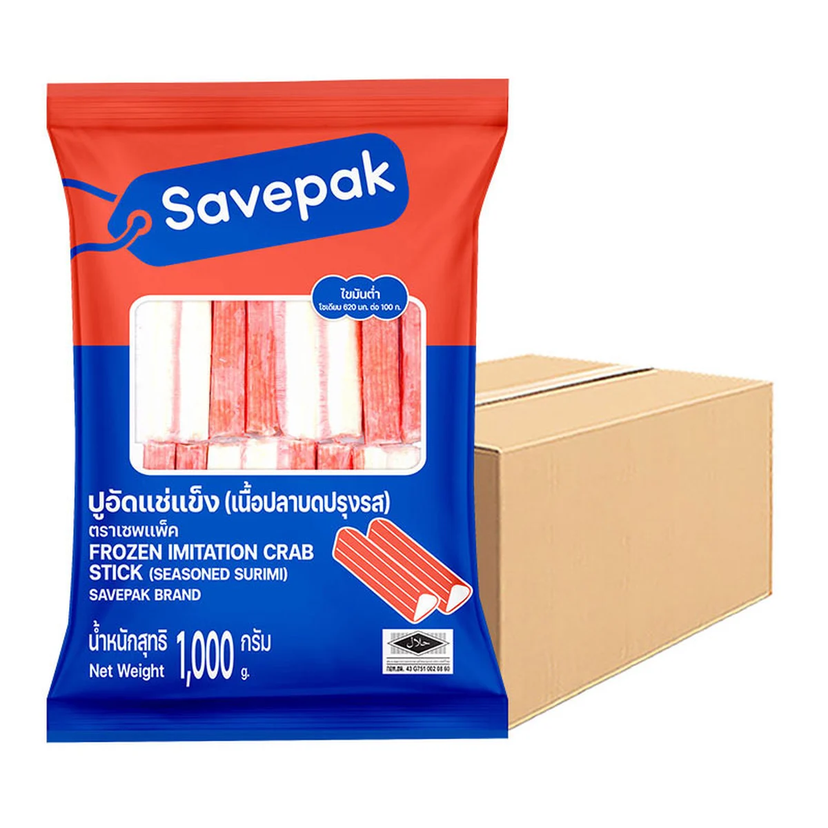 SAVEPAK Frozen Imitation Crab Stick 1 carton (1 kg x 10)