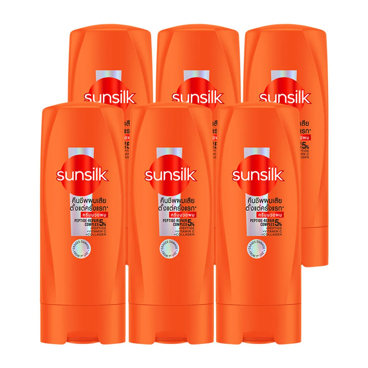 ซันซิล ครีมนวดผม สูตรแดเมจ รีสโตร์ สีส้ม 60 มล. x 6