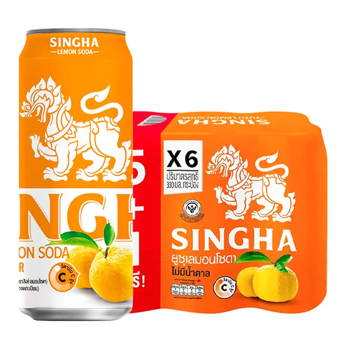 SINGHA Yuzu Lemon Soda 330 ml x 6