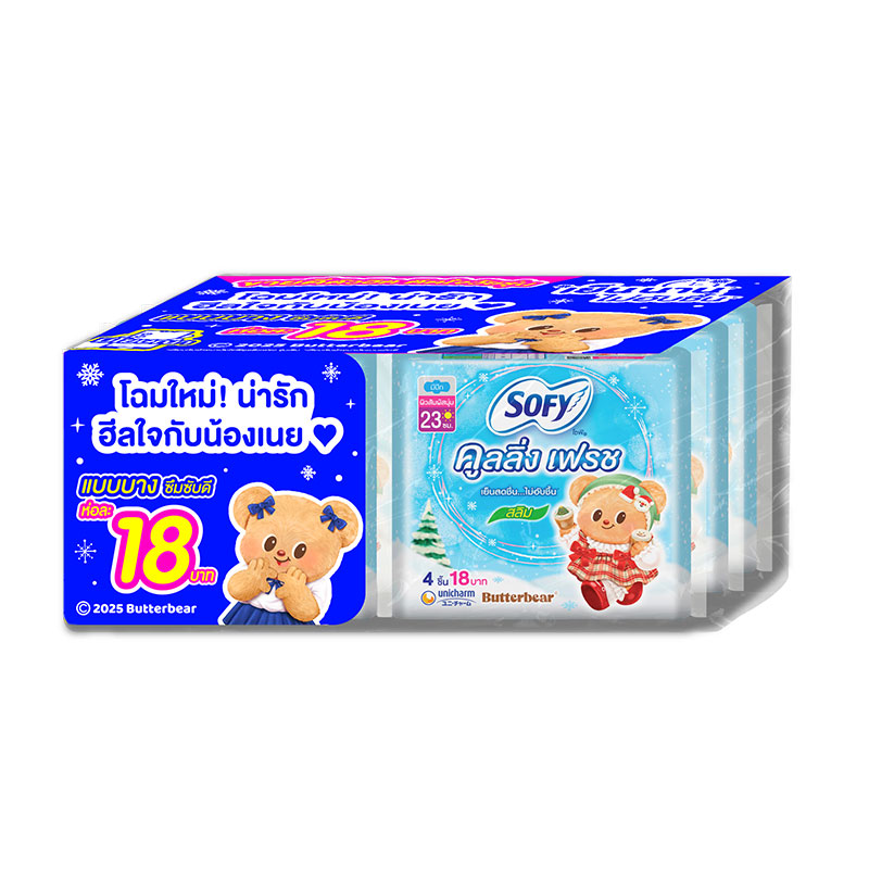 SOFY Sanitary Napkin Cooling Fresh 23 cm 4 pcs x 6