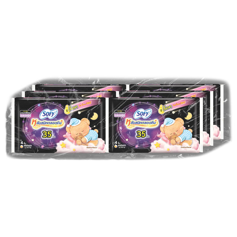 SOFY Body Fit Night Sanitary Pad 35 cm 4 pcs x 6