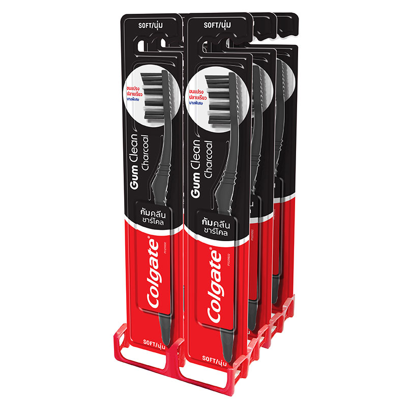 COLGATE Toothbrush Gum Clean Charcoal x 6