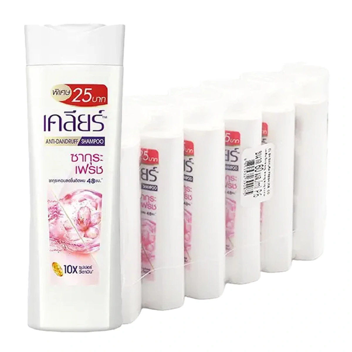 เคลียร์ แชมพูขจัดรังแค สูตรซากุระ เฟรช 60 มล. x 6