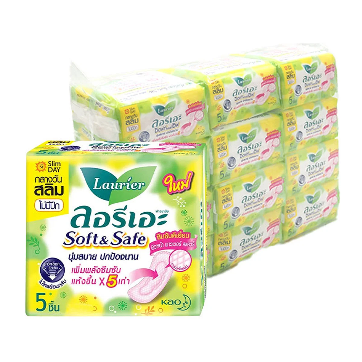ลอรีเอะ ซอฟท์&เซฟ สลิม 5 ชิ้น x 12