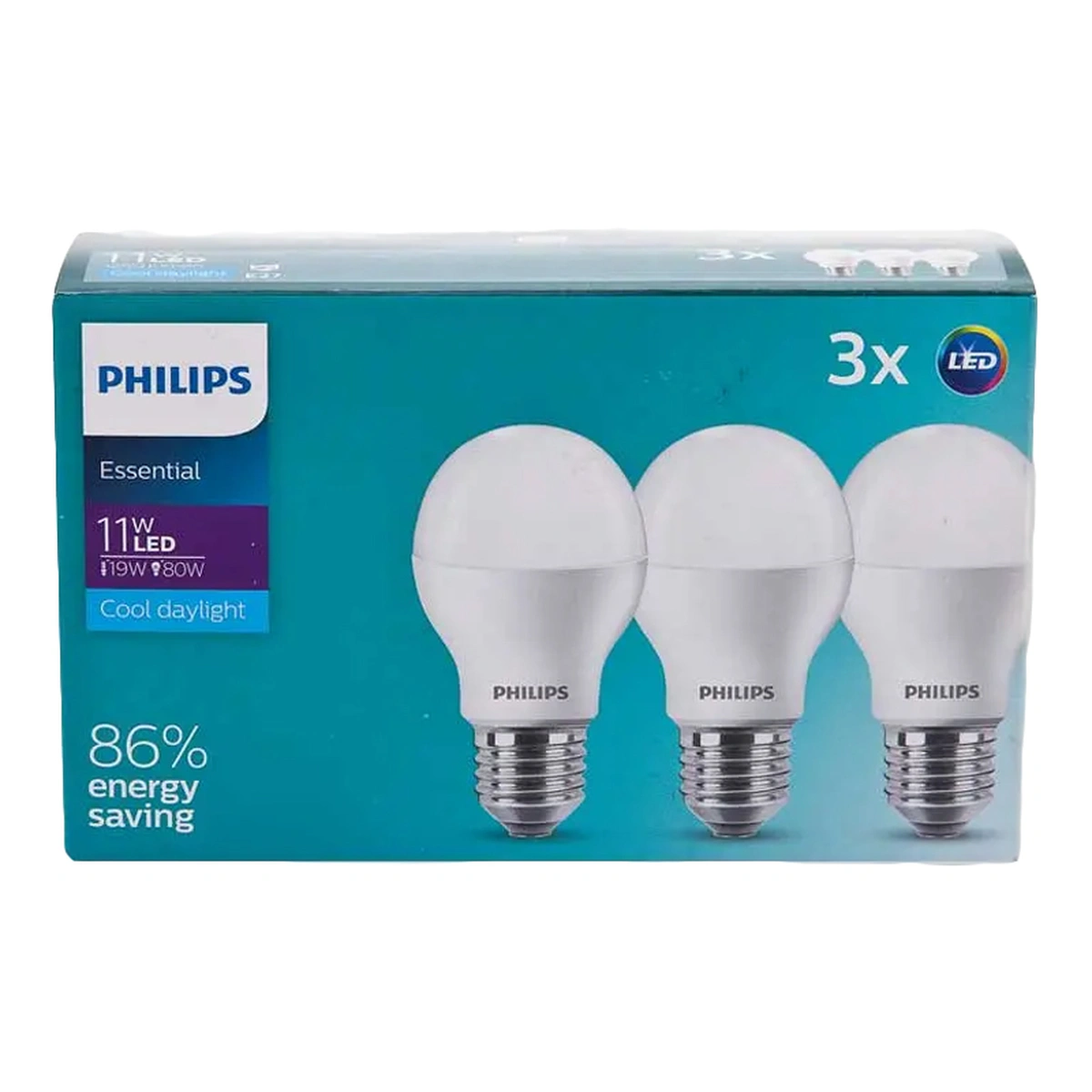 PHILIPS Essential LED Bulb E27 11W Cool Daylight 3 pcs