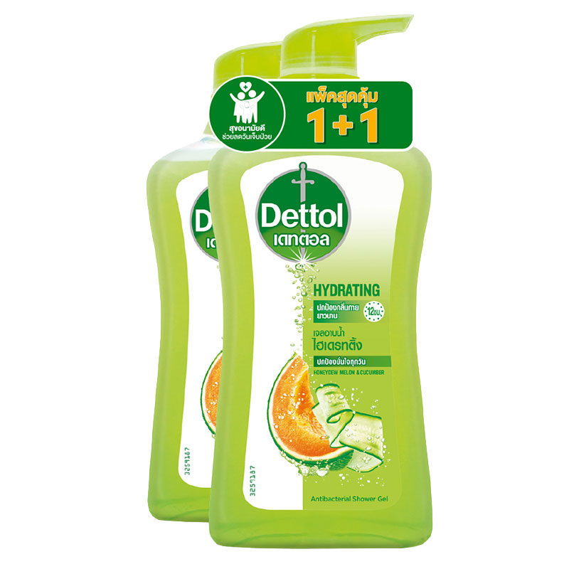 DETTOL Hydrating Anti-Bacterial Shower Gel 500 ml 1+1