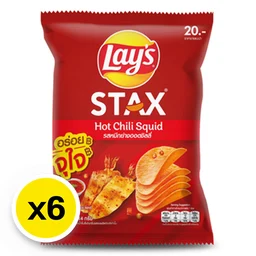 Thumbnail 2 of เลย์ สแต็ค มันฝรั่งแท้ทอดกรอบ รสหมึกย่างฮอตชิลลี่ 44 ก. x 6