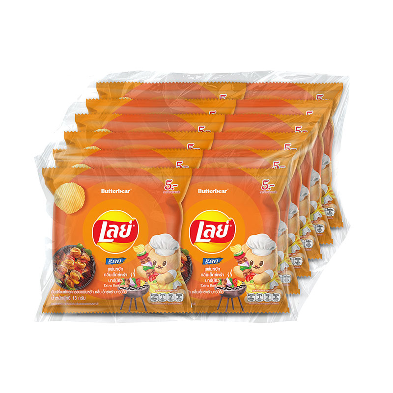 LAY'S Rock Potato Chips Extra BBQ 13 g x 12