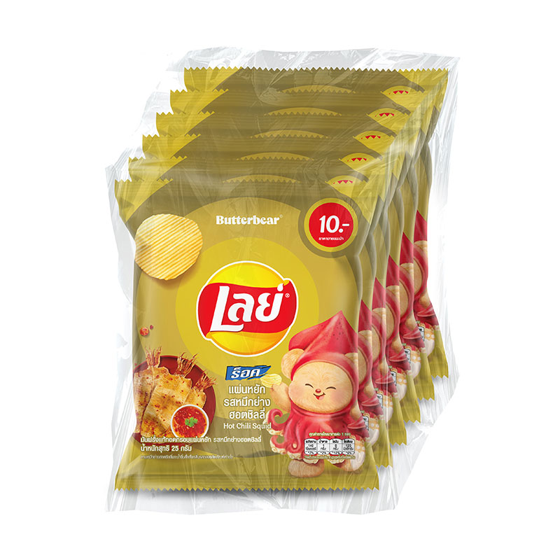 LAY'S Rock Potato Chips Squid Hot Chili 25 g x 6