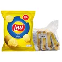 Thumbnail 1 of เลย์ ร็อค มันฝรั่งแท้ทอดกรอบแผ่นหยัก รสมันฝรั่งแท้ 25 ก. x 6