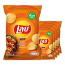 Thumbnail 1 of เลย์ ร็อค มันฝรั่งแท้ทอดกรอบ รสบาร์บีคิว 75 ก. x 4