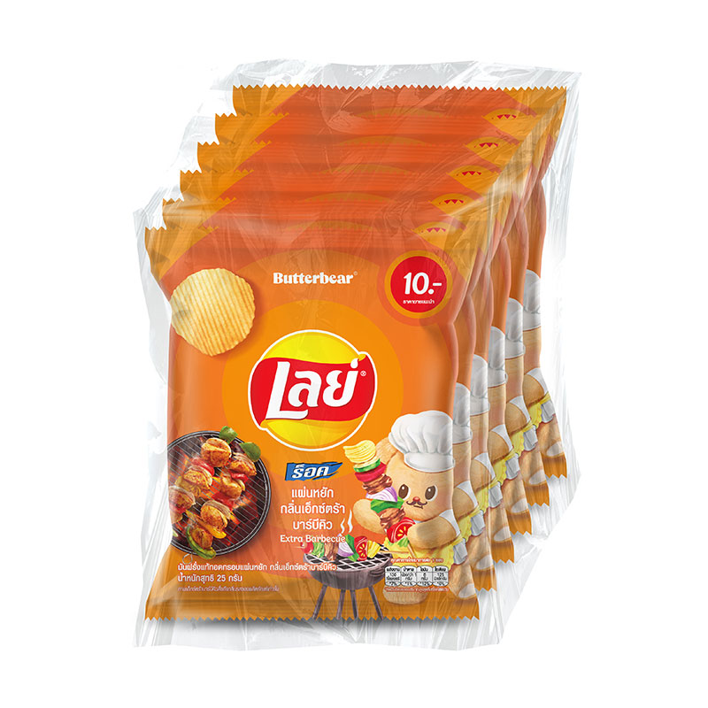 LAY'S Rock Potato Chips Extra BBQ Flavor 25 g x 6