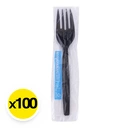 Thumbnail 2 of เอโร่ ส้อมดำห่อพลาสติก 15 ซม. 100 ชิ้น