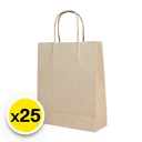 Thumbnail 2 of เอโร่ ถุงกระดาษน้ำตาลหูเกลียว 22x8x26 ซม. x 25 ใบ