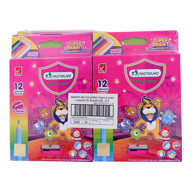 MASTER ART Short Colored Pencil 12 Color x 12