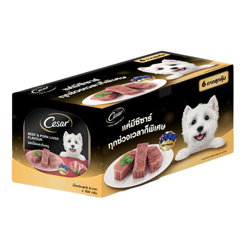CESAR Multipack Dog Pouch Beef & Liver 100 g 6 pcs