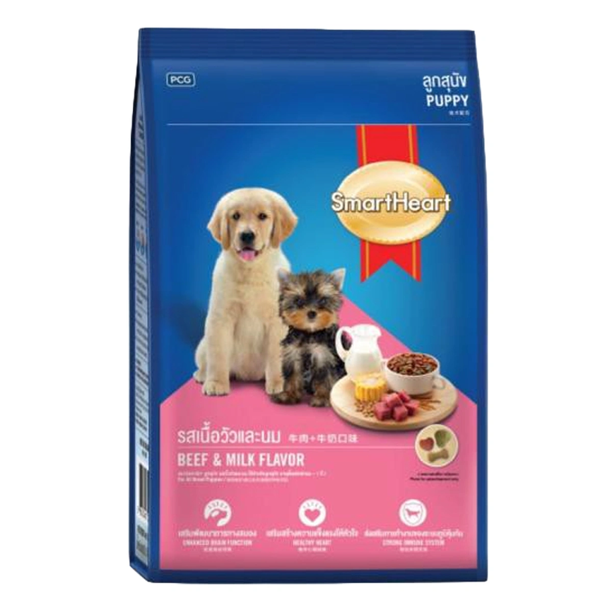 SMART HEART Puppy Dog Food Beef & Milk 8 kg