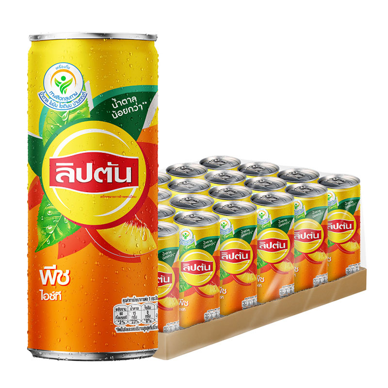 Lipton Black Tea Peach Cans 245 ml x 24
