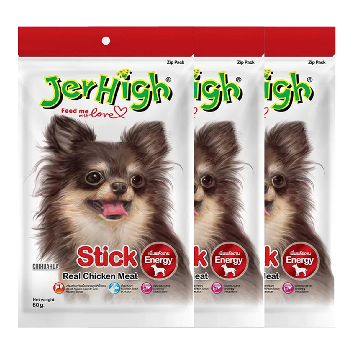 JERHIGH STICK REAL CHICKEN MEAT 60 G X 3