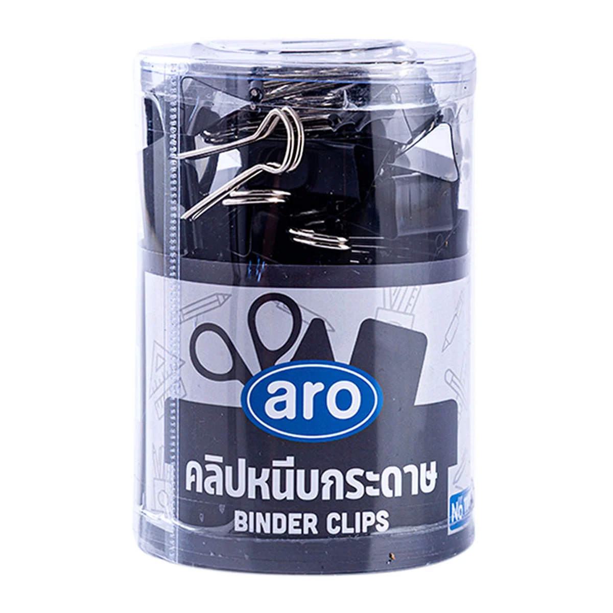 เอโร่ คลิปหนีบกระดาษ 2 ขา รุ่น 110 สีดํา 36 ชิ้น