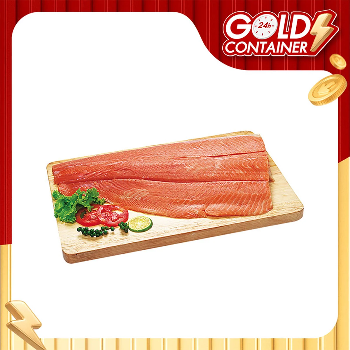 แซลมอนแอตแลนติกแล่ครึ่งซีกแช่แข็ง TRIM C ประมาณ 1.5 กก./ชิ้น