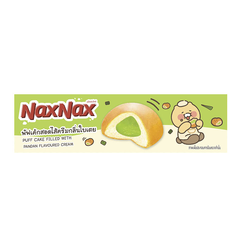 NAXNAX Puff Cake Filled with Pandan Flavoured Cream 17 g x 12