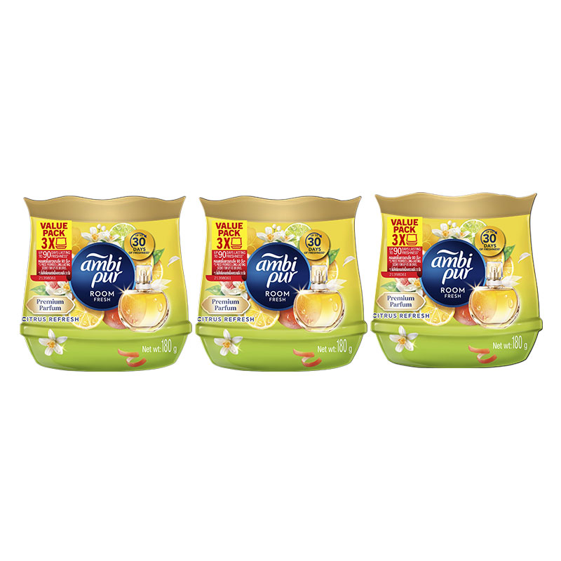 AMBIPUR ROOM FRESH GEL CITRUS REFRESH 180 ML X 3