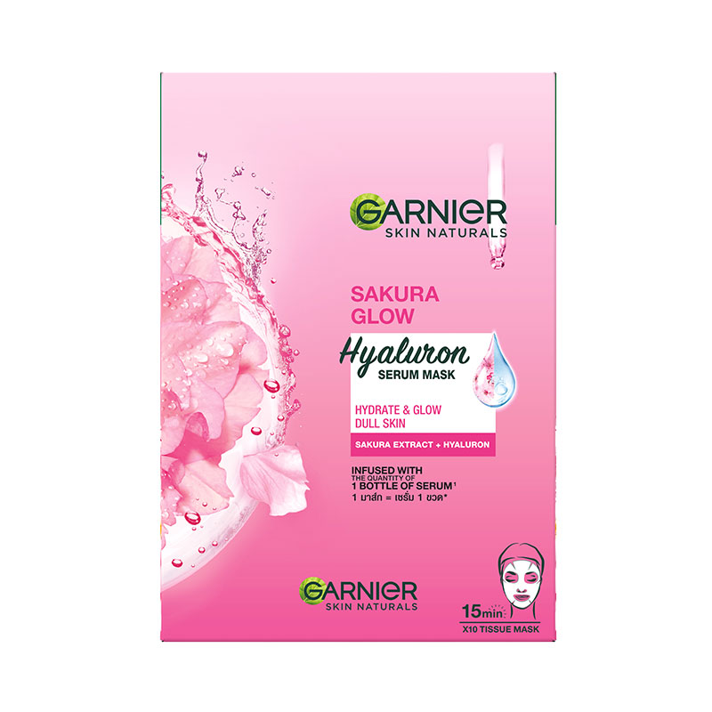 GARNIER Sakura Glow Hyaluron Serum Mask 28 g x 10