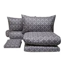 Thumbnail 4 of MOMENTO Micro Bed Sheet Geo Brown 6 ft+Blanket