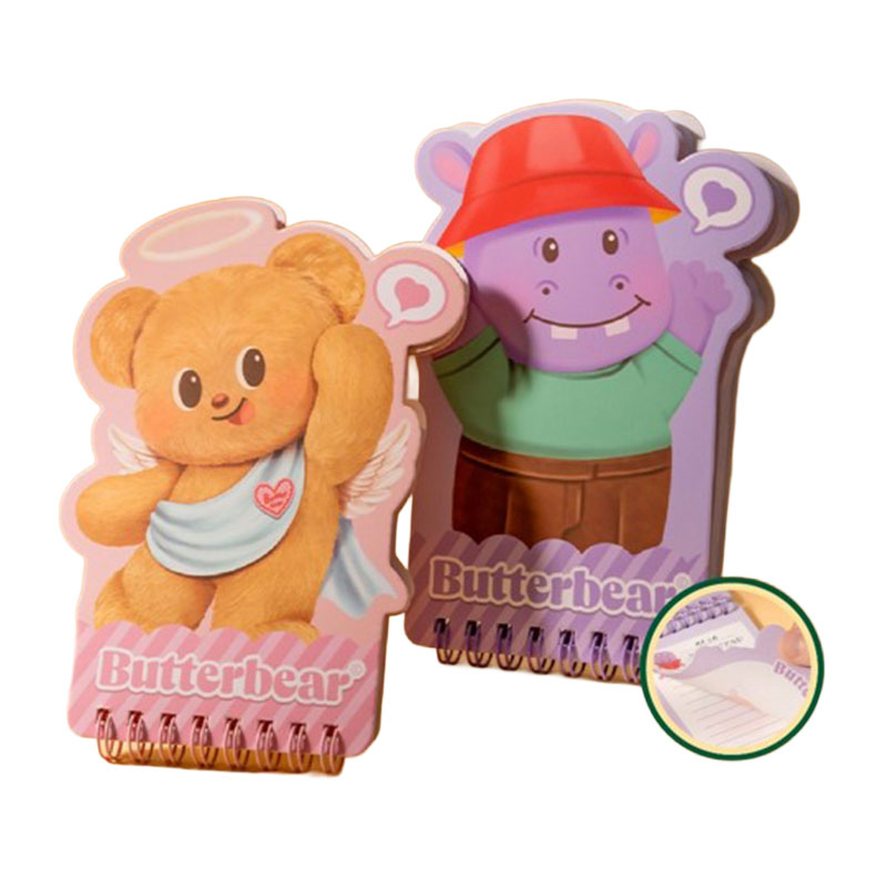 Butter Bear Spiral Notebook 137×77 mm 60 Sheets 2 Colors Model HY220 Pack 6 pcs