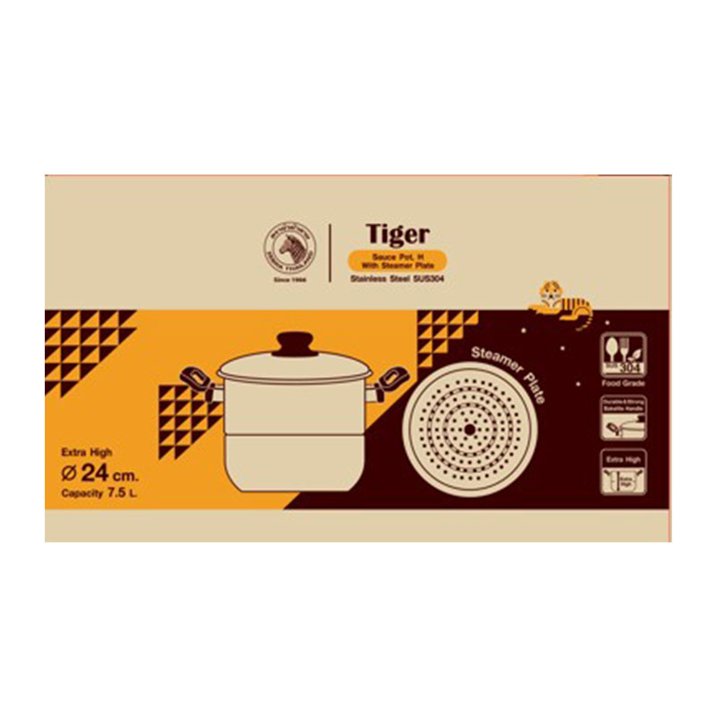 ZEBRA Saucepot Set Stainless Tiger 24 cm + Streamer Plate