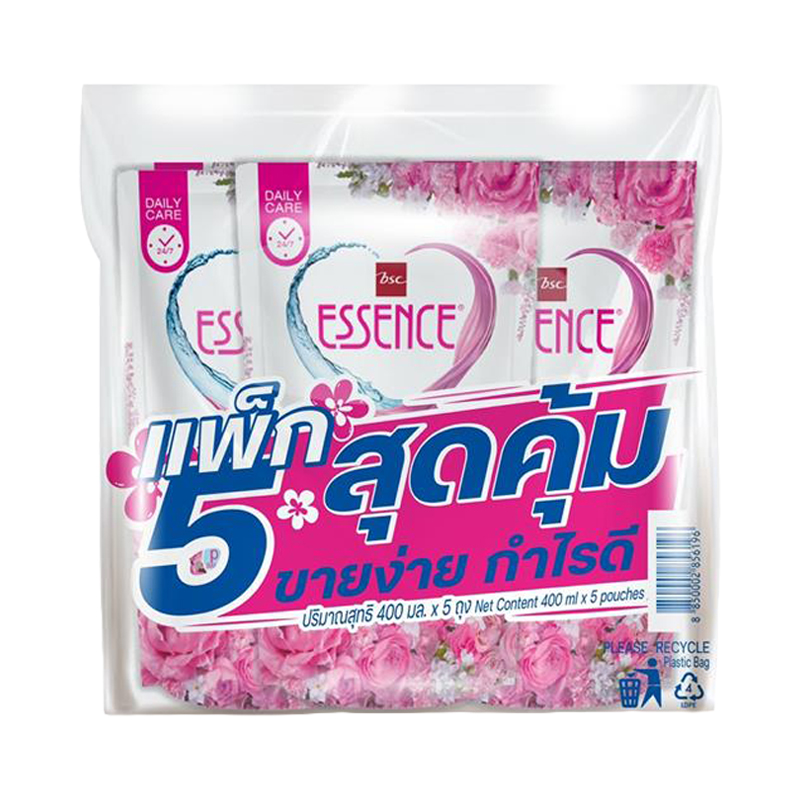 ESSENCE Liquid Laundry Detergent Floral Pink Refill 400 ml x 5