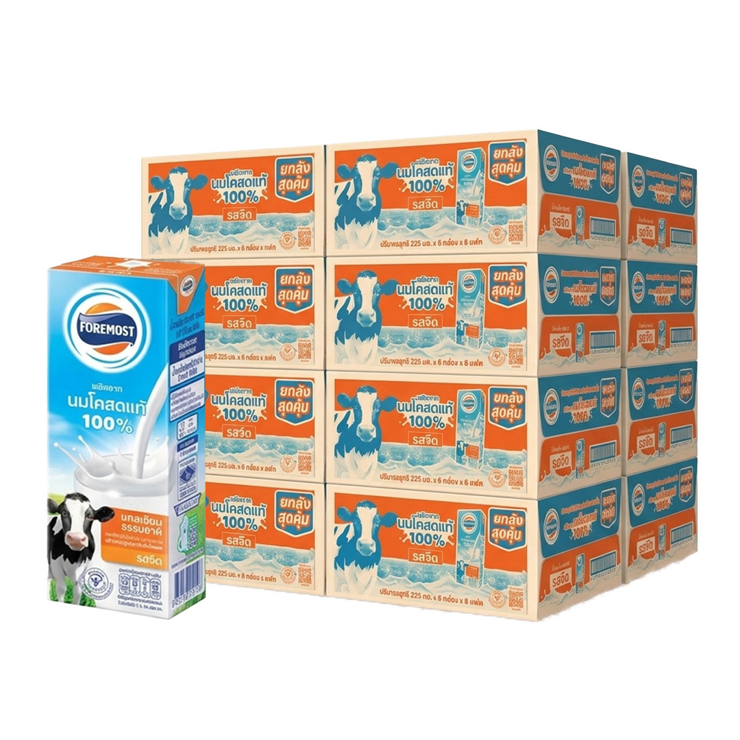 FOREMOST UHT Milk Plain Cartons (225 ml 36 pcs) x 20