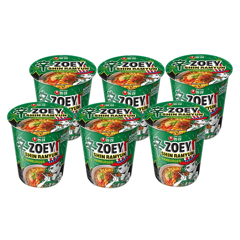 NONGSHIM Zoey Shin Ramyun Hamburger Cup 68 g x 6