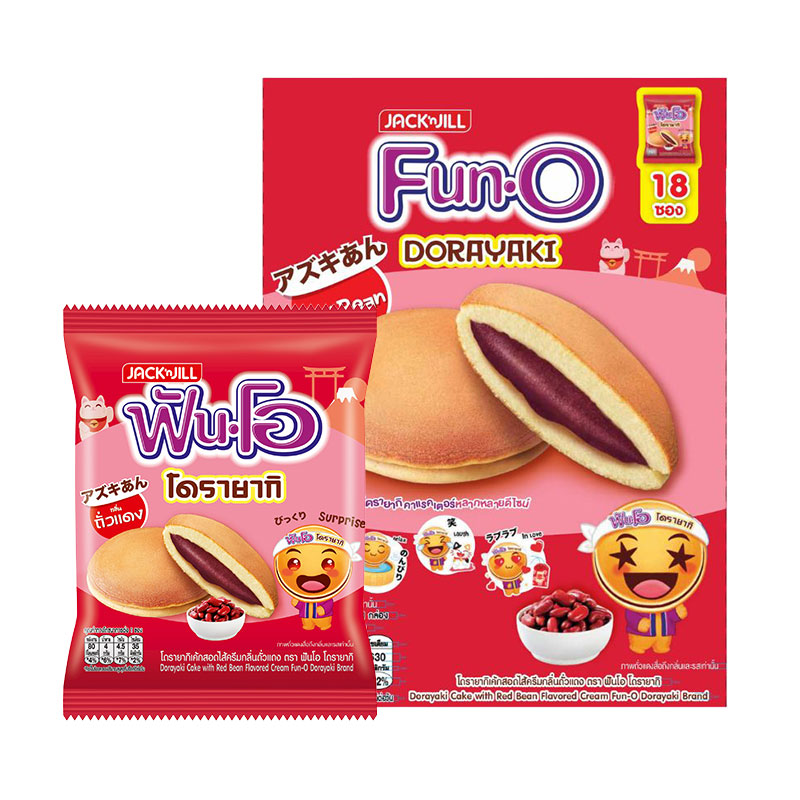 FUN-O Sandwich Cake Dorayaki Red Bean 16 g x 18