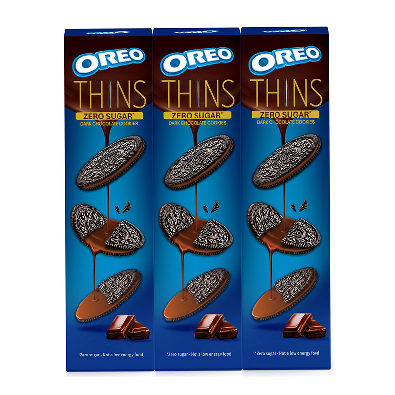 OREO Cookies Thins Zero Sugar Dark Chocolate 62 g x 3