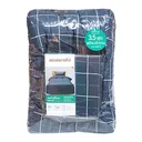 Thumbnail 1 of โมเมนโต ผ้าปูที่นอนเสมือนคอตตอนลายตาราง สีน้ำเงิน 3.5 ฟุต+ผ้านวม