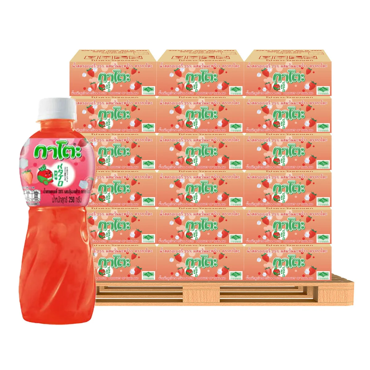 KATO 25% Orange Juice with Nata de Coco 250 ml 6 bottles 48 packs x 20 cartons