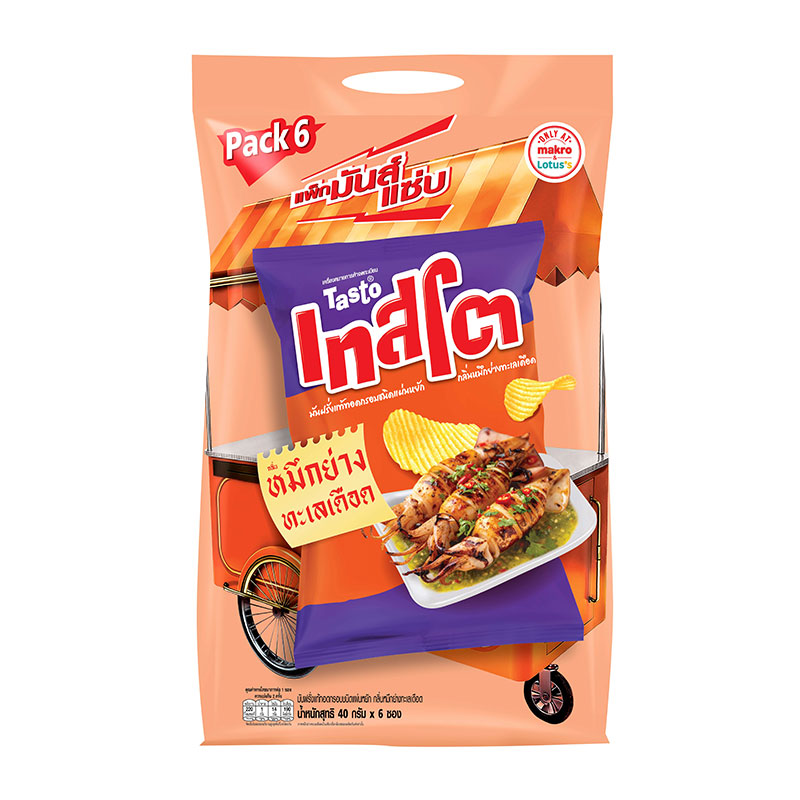 TASTO Potato Rock Chips Grilled Seafood Sauce 40 g x 6