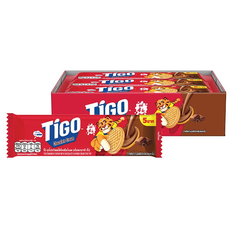 TIGO Sandwich Cookies with Chocolate Cream 35 g x 12