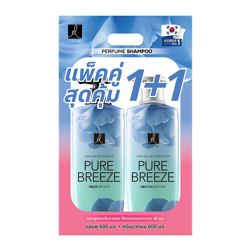 ELASTINE Shampoo+Conditioner Pure Breeze 600 ml x 1+1