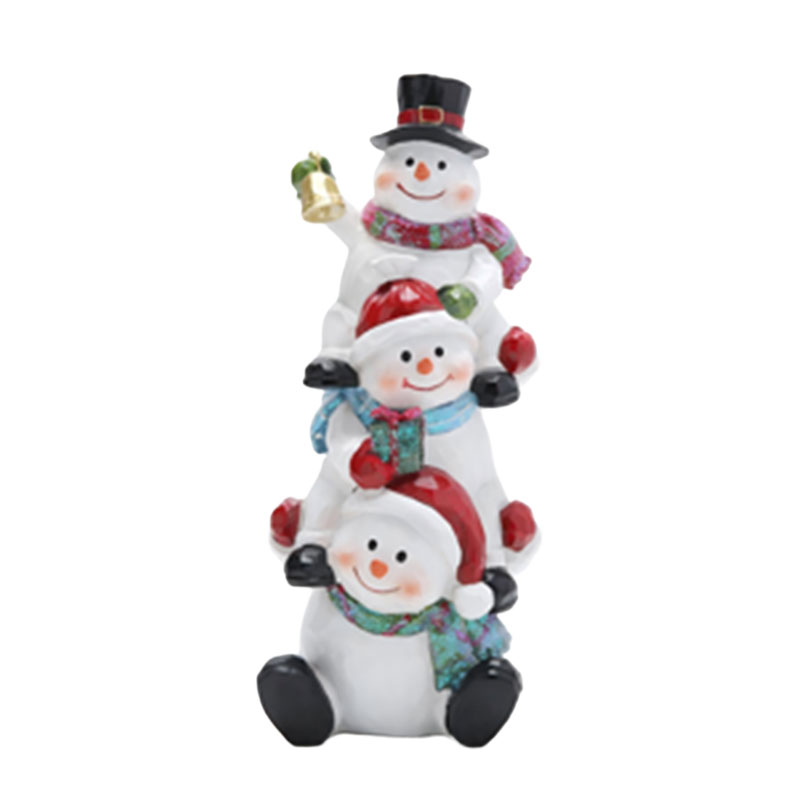 MOMENTO Snowman Three Little Resin 25 cm
