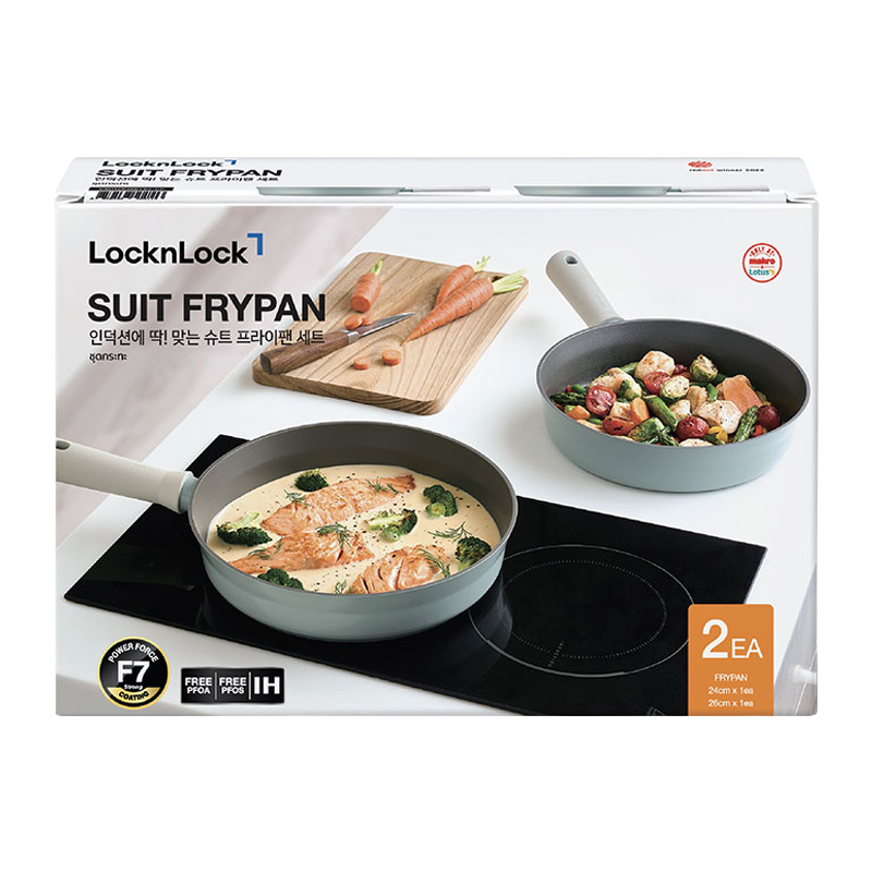 LOCKNLOCK Fry Pan Set 2 pcs 20 cm 24 cm Green