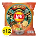 Thumbnail 2 of เลย์ คลาสสิค มันฝรั่งแท้ทอดกรอบแผ่นเรียบ รสต้มยำมันกุ้งหม้อไฟ 11 ก. x 12