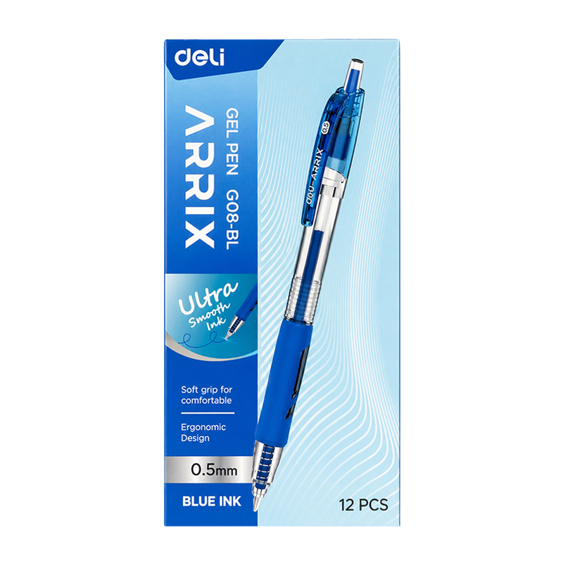 DELI Gel Pen 0.5 mm Black Model G08-BL 12 pcs